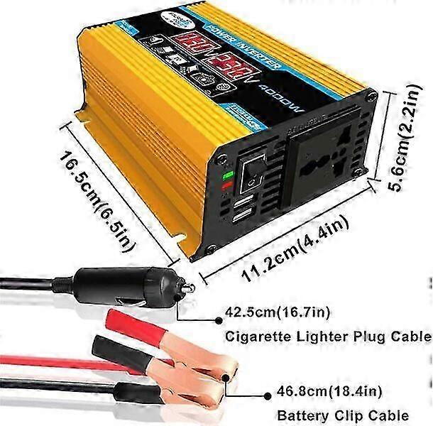 4000W, 12V 220V Portable Pure Sine Wave Inverter with Ultra-high Conversion Efficiency