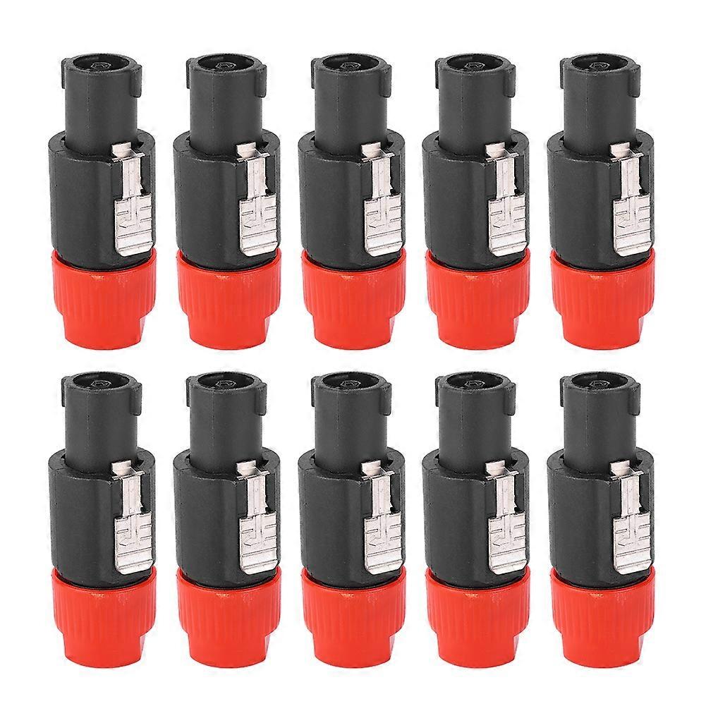 10PCS C NL4FC audio hangszóró csatlakozó vízálló 4 tűs hangszóró kábel csatlakozó (piros)