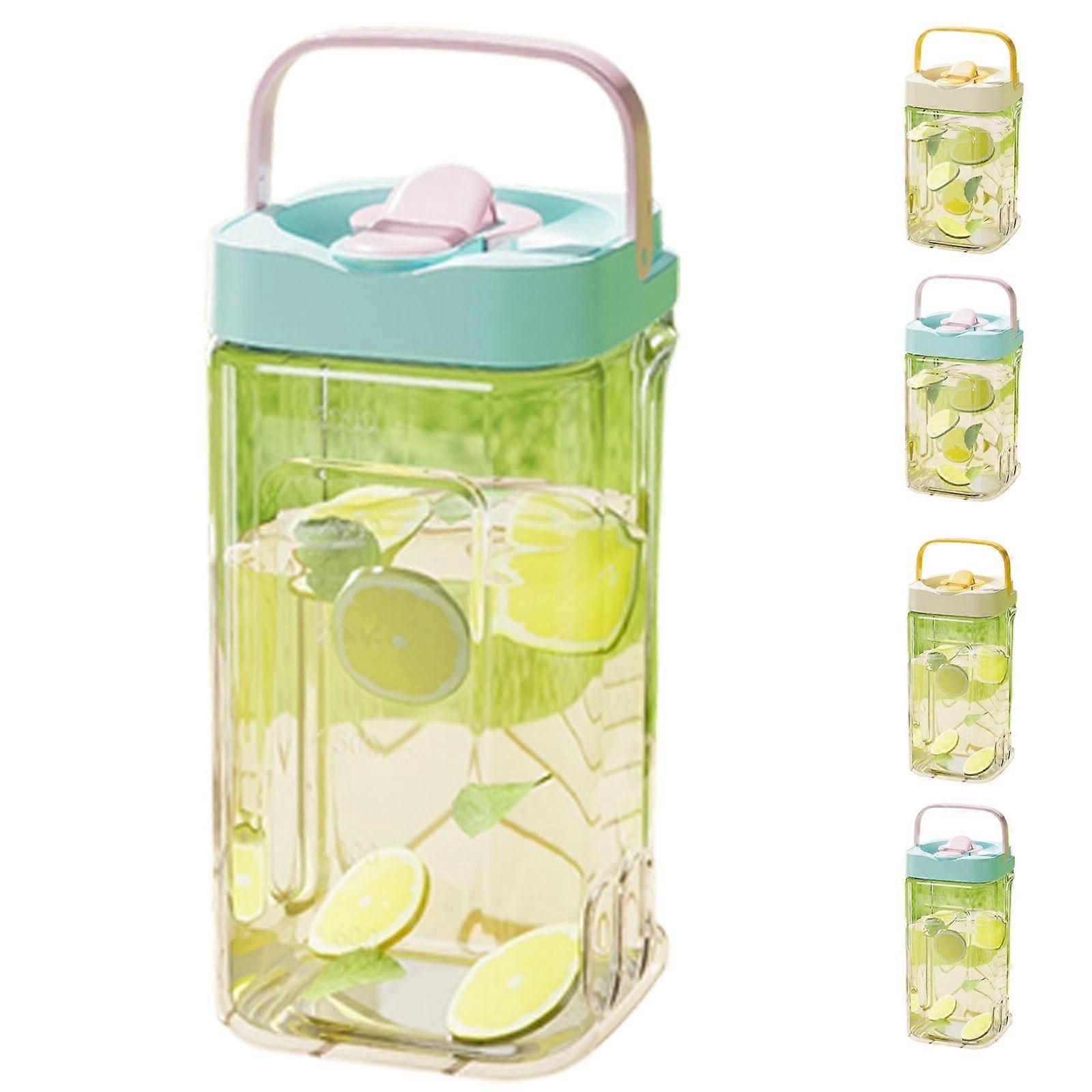 Plastic Drink Dispenser with Tap 3.5L Large Capacity Iced Beverage Container for Fridge with Filter