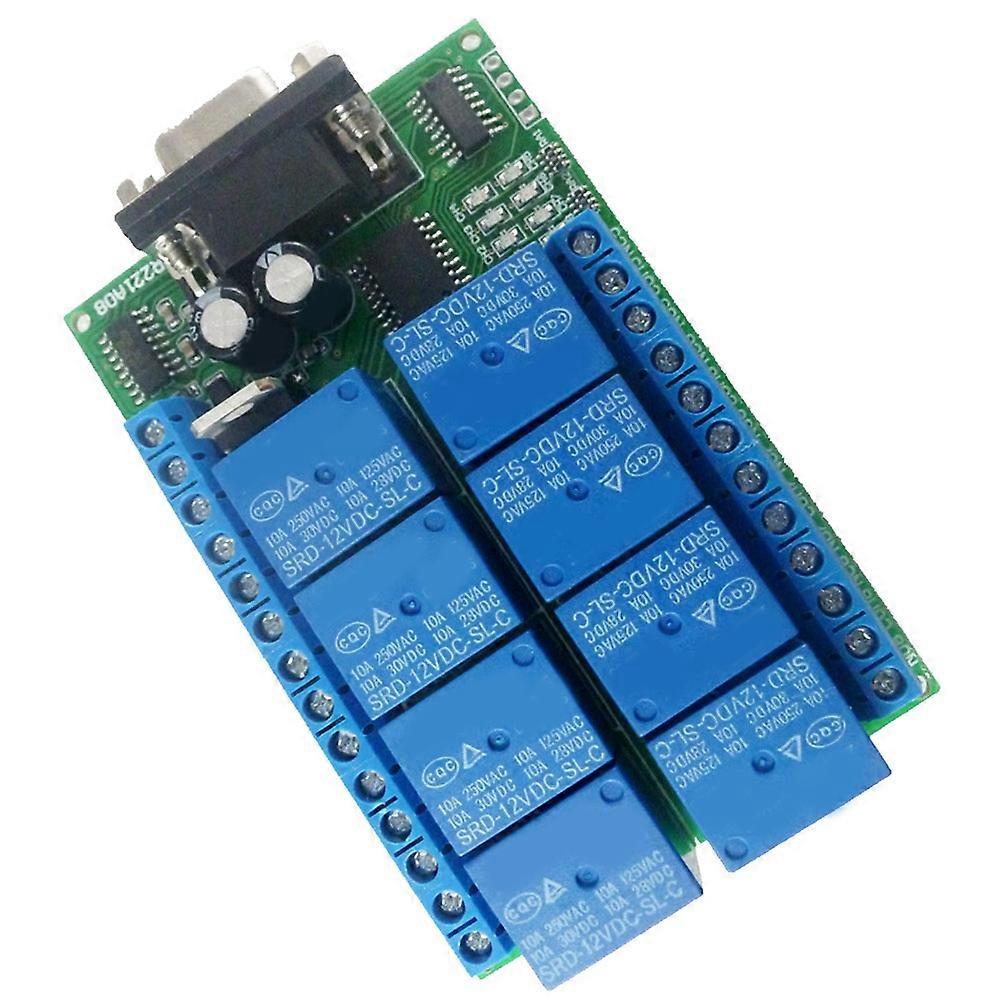 8 CH RS232 Relay Board PC USB UART DB9 Remote Control Switch for PLC Smart Home Garage Door Car Farm Motor