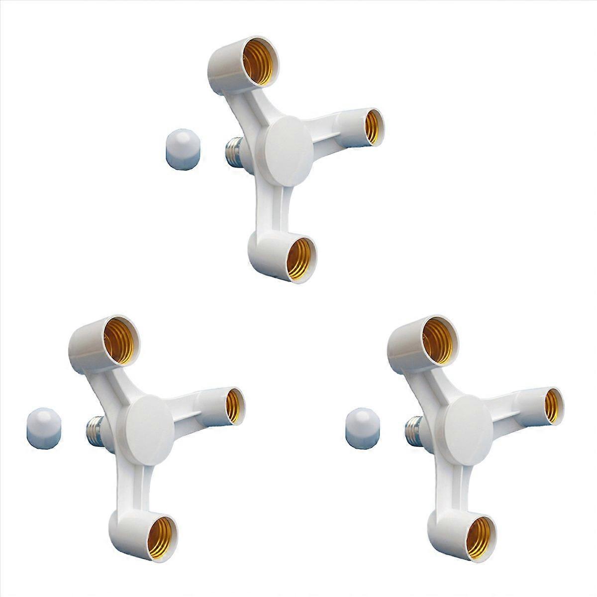 3X 3In1 E27 to E27 Extended LED Lamp Bulbs Socket Splitter Adapter Holder High Quality for Photo Stu