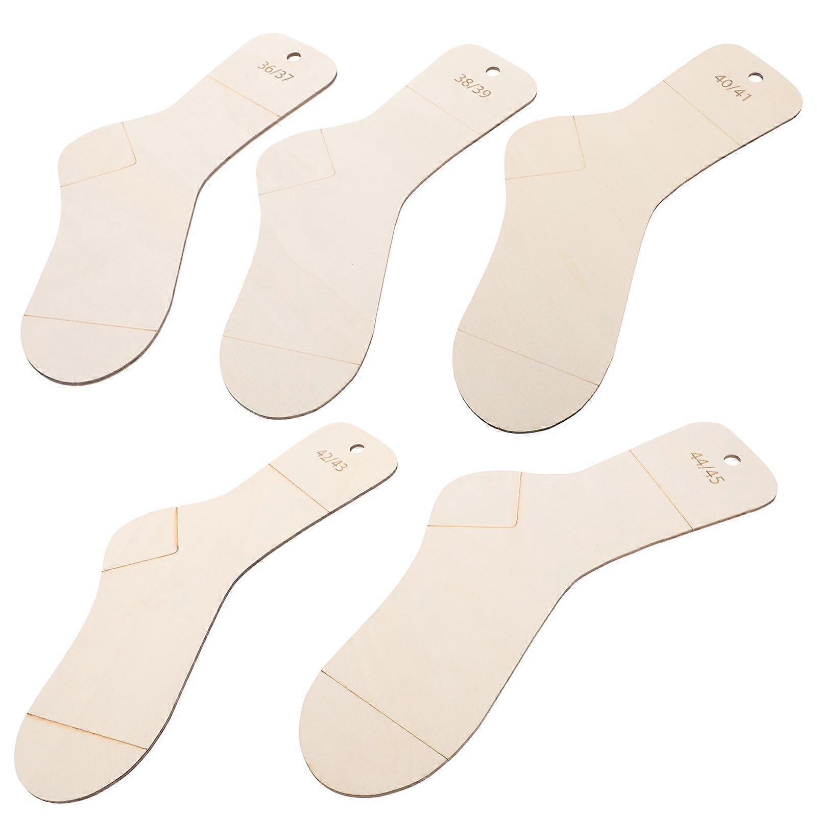 5Pcs Wooden Sock Blockers For Knitting Adjustable Rulers Tool For DIY Projects And Home Crafts With Beige Color For Reshaping