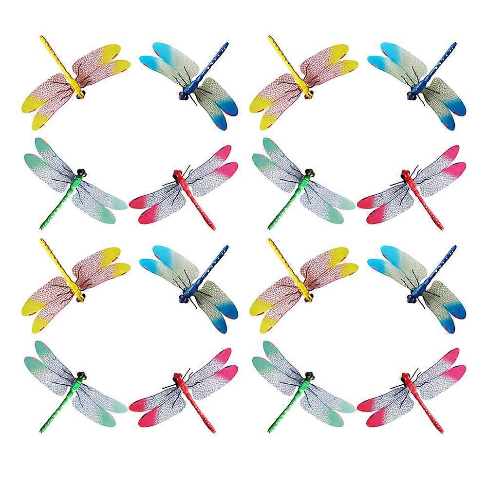 Simulation Dragonfly Decorative Clip For Indoor Decoration Wing Shape 16Pcs