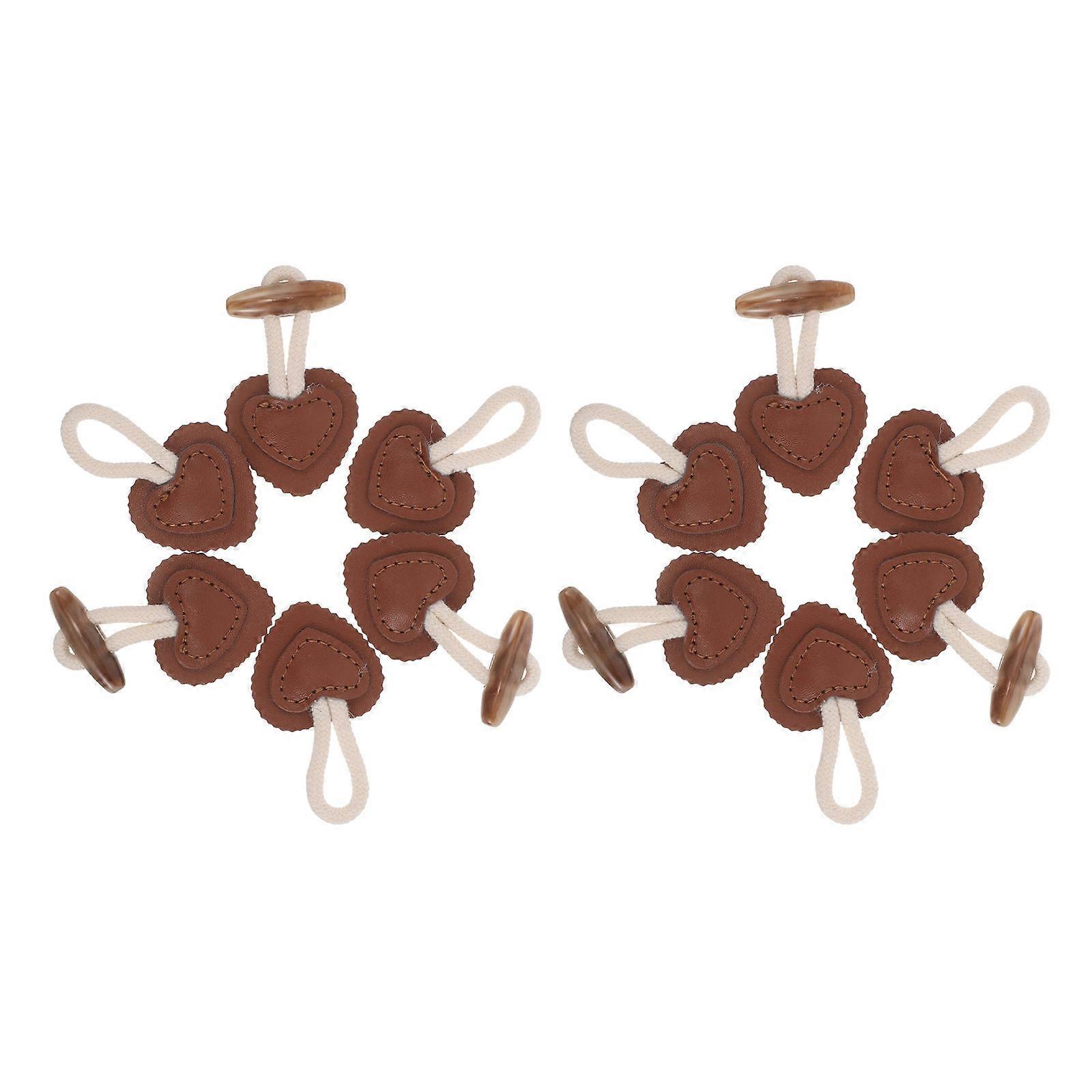 DIY Garment Closures Light Brown Horn Toggle Buttons for Decoration 8Pcs