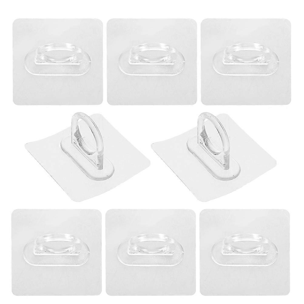 Transparent Round Adhesive Hooks for Shower No Drilling 8Pcs Wall Mount