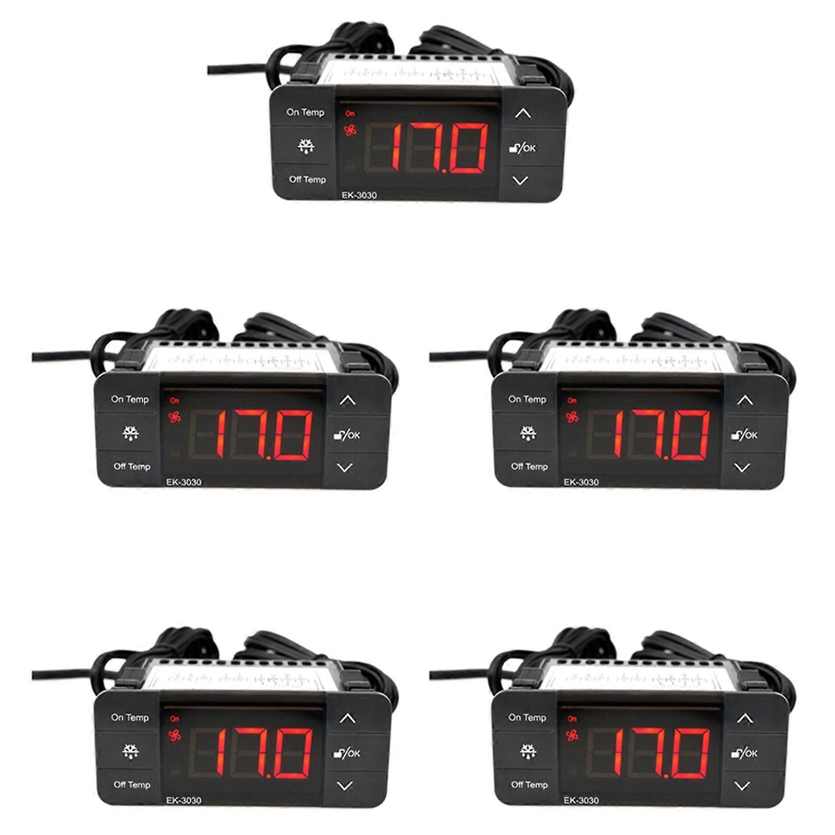 5X EK-3030 Digital Temperature Controller 220V Thermostat Sensor Refrigeration Defrost Thermostat