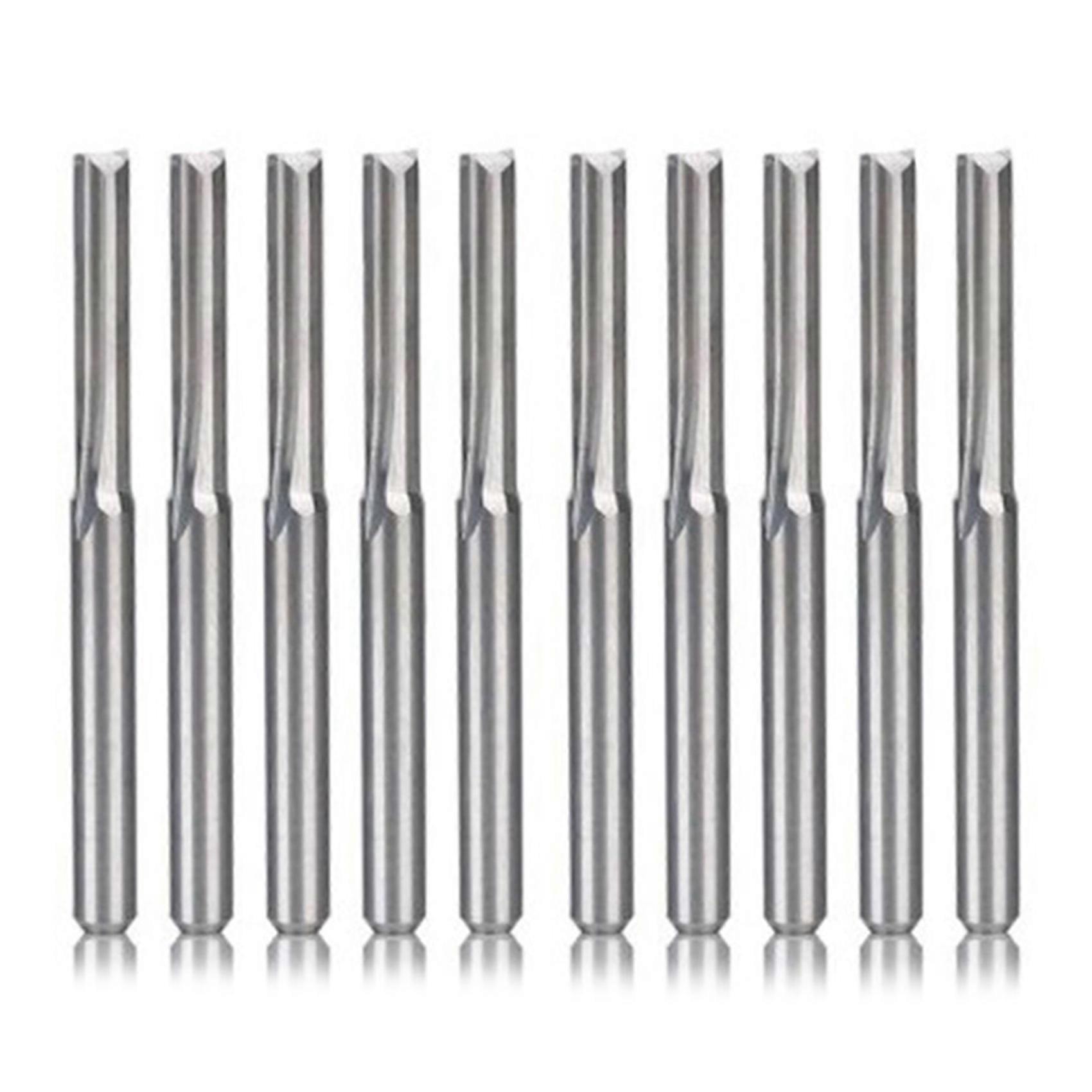 10PCS Two Flutes Spiral Carbide Mill Tool Cutters for CNC Router, Compression Wood End Mill Cutter Bits, 3.175X17mm