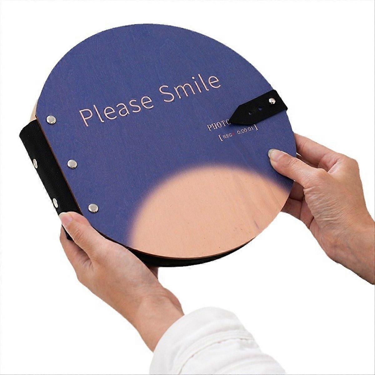 可爱的相册婚礼相册木制圆形相册