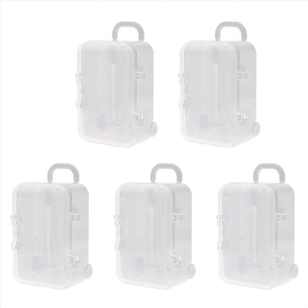 White mini roller travel suitcase personality wedding candy box
