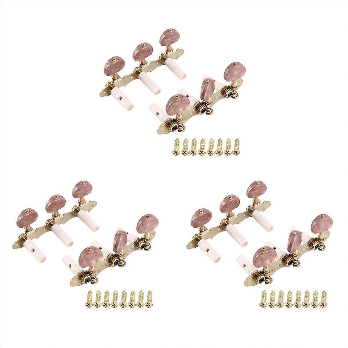 Left Right Guitar String Tuning Pegs Guitar Accessories,Red-Brown