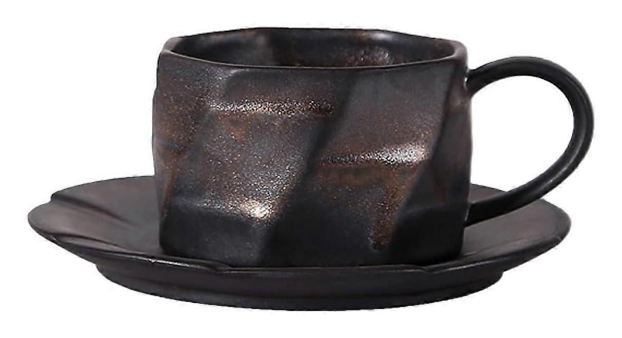 Ceramic Coffee Mug and Saucer Set for Office and Home Tea Drinking Gift