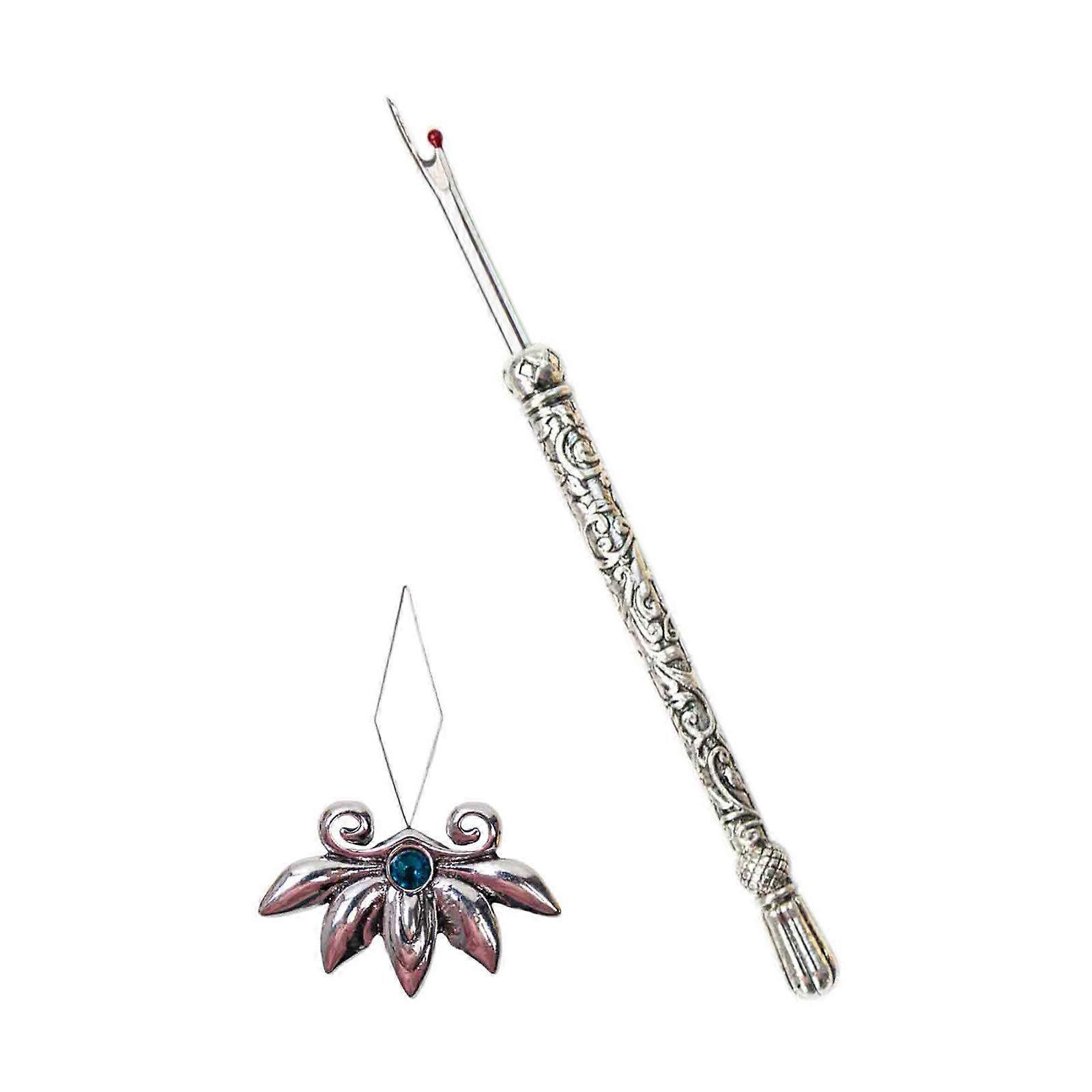 Metal Needle Threader Set, Thread Unpicker for Embroidery Hand Quilting Sewing Machine Needlework Project  silver