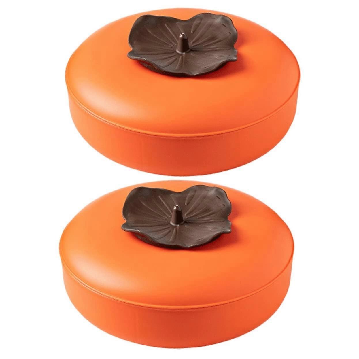 Festive Persimmon Candy Serving Tray with Lid, MultiCompartment Snack Storage Container Set 2pcs
