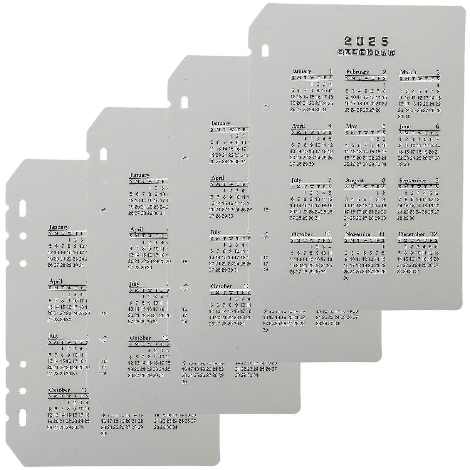 A5 Binder Dividers for Notebook with Detachable Design 4Pcs Plastic