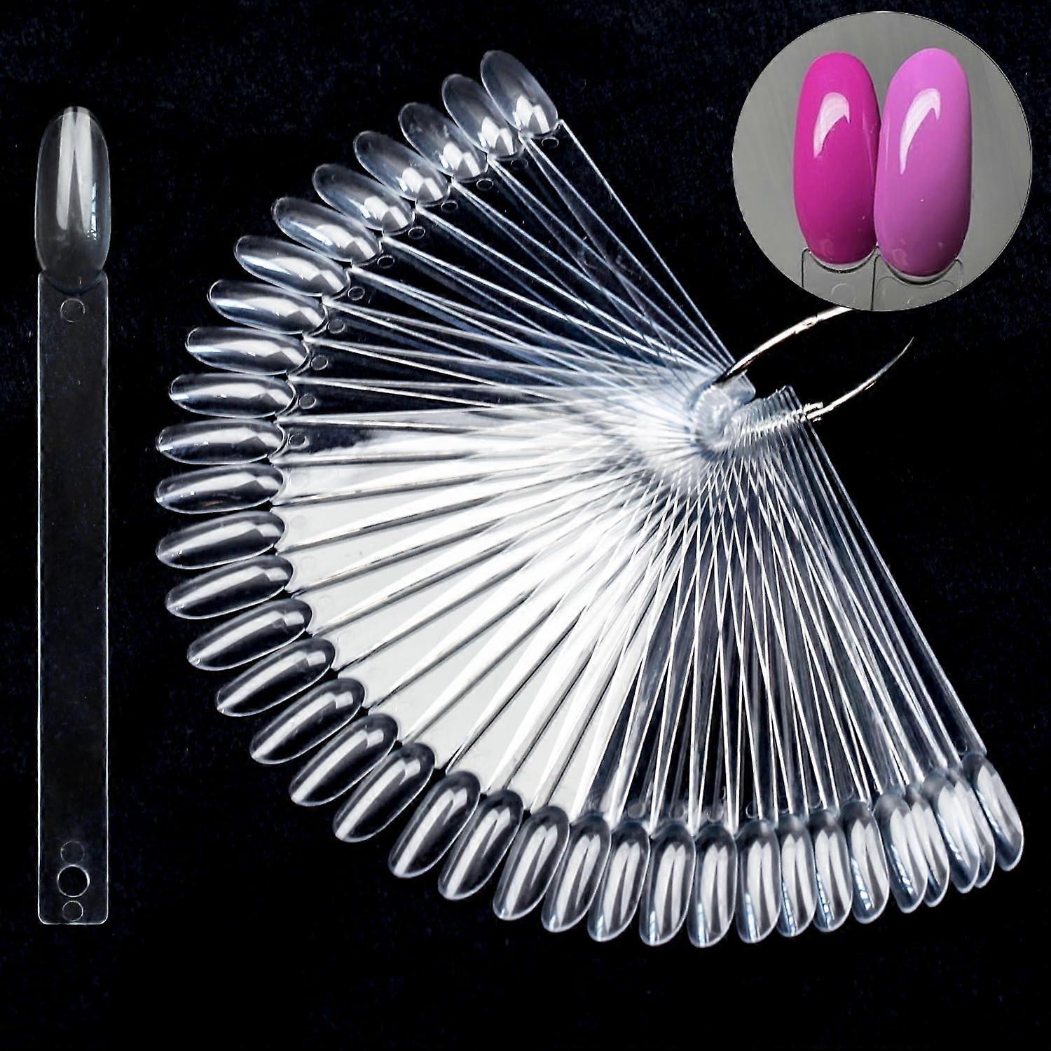 100pcs Clear Acrylic Nail Swatch Sticks for Gel Polish Color Display and Nail Art Practice
