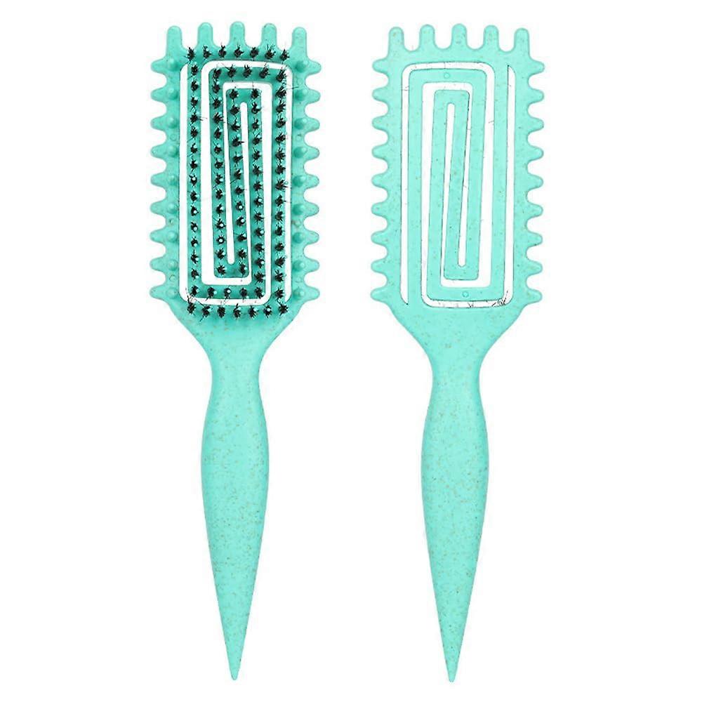 Curl Defining Brush for Curly Hair with Frizz Reduction, Detangling Hair Brush for Wet and Dry, Green