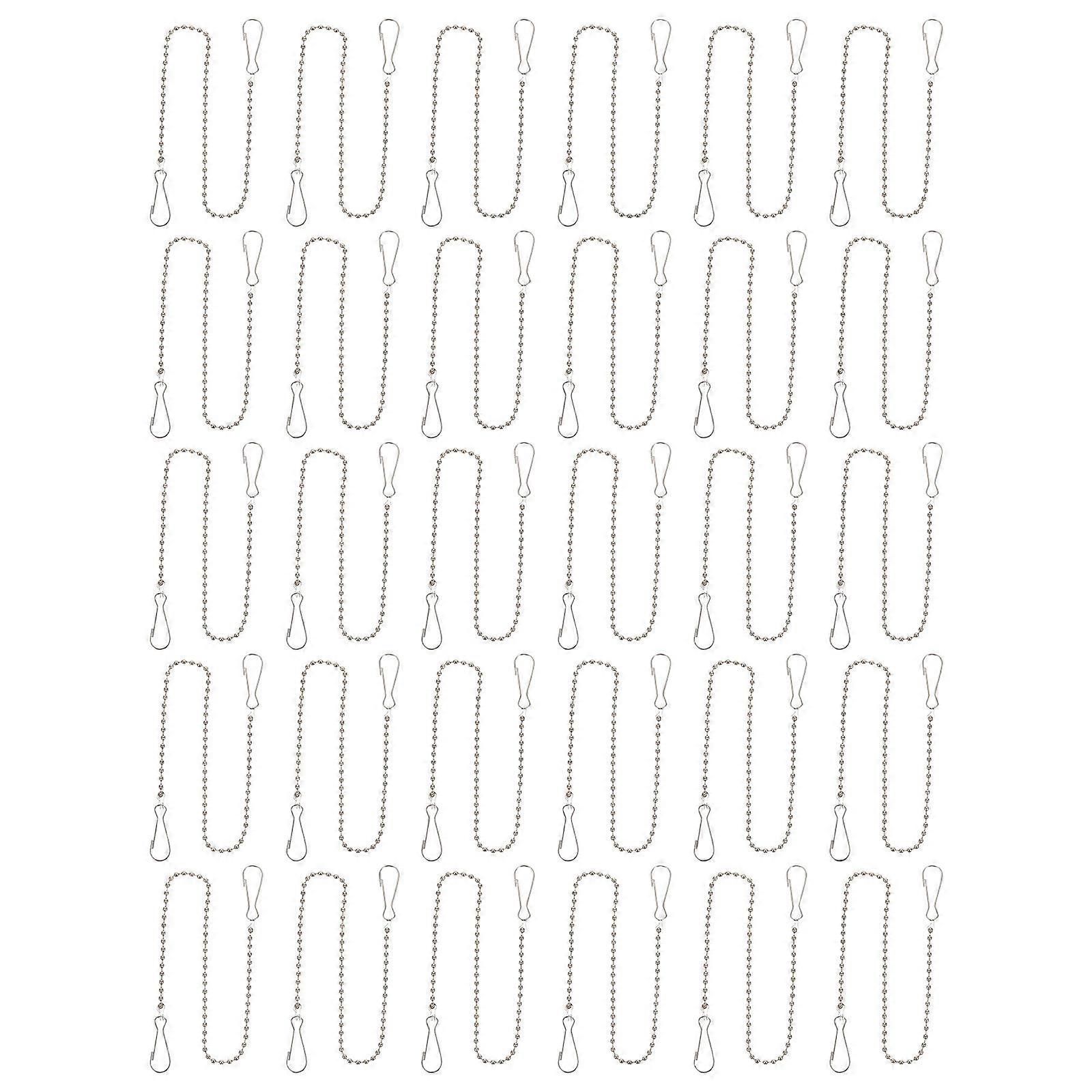 Poster Pole Hanging Chains Metal with Hooks for Home Use 50Pcs Silver