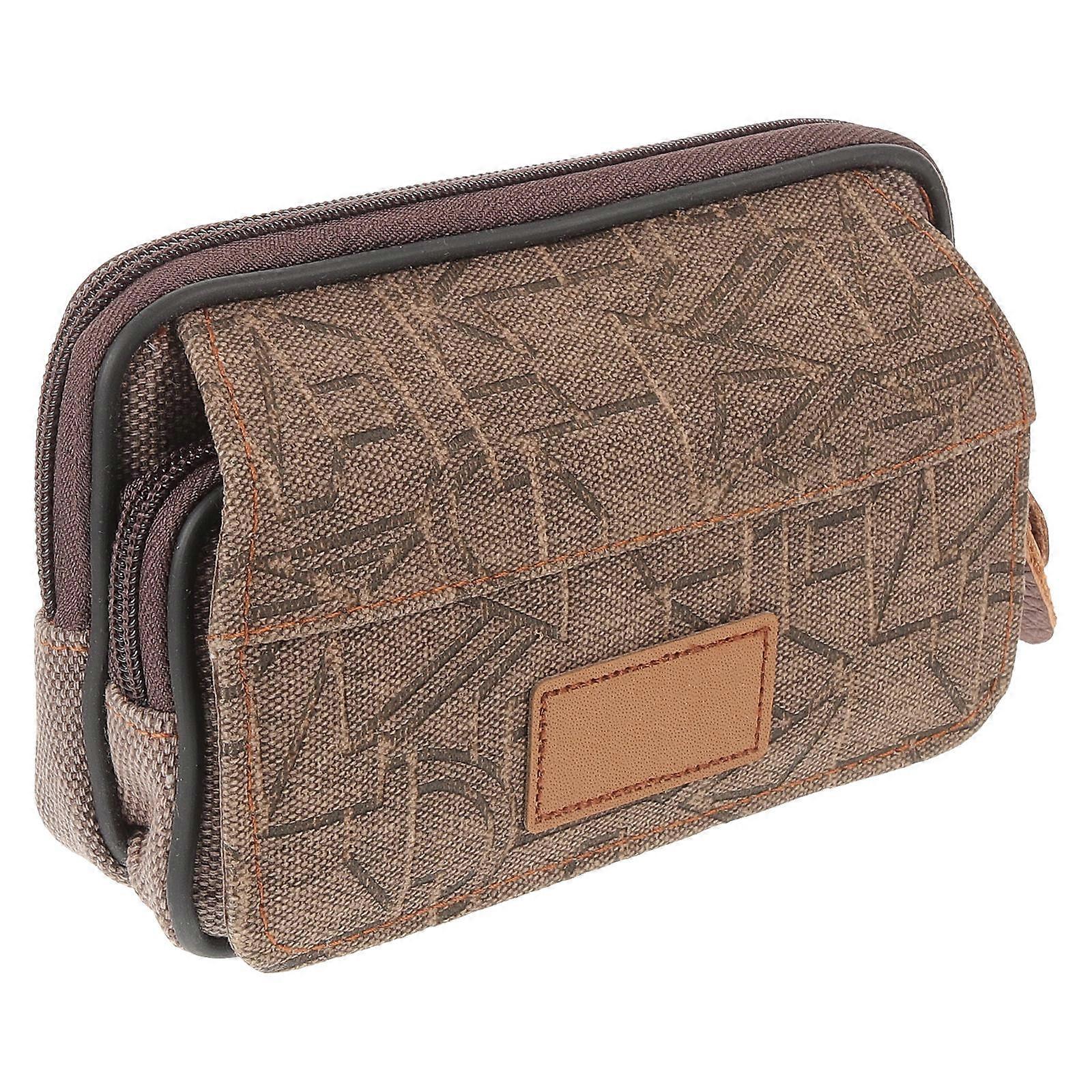 Brown Waterproof Mobile Phone Bag for Storage with Canvas Material