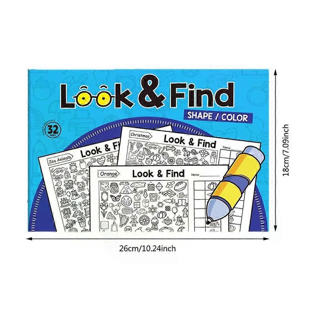 1 Book Kid's Search for Items Game, Enhance Visual Perception, Fun Coloring Book Focus and Attention, Handwriting Exercise Book