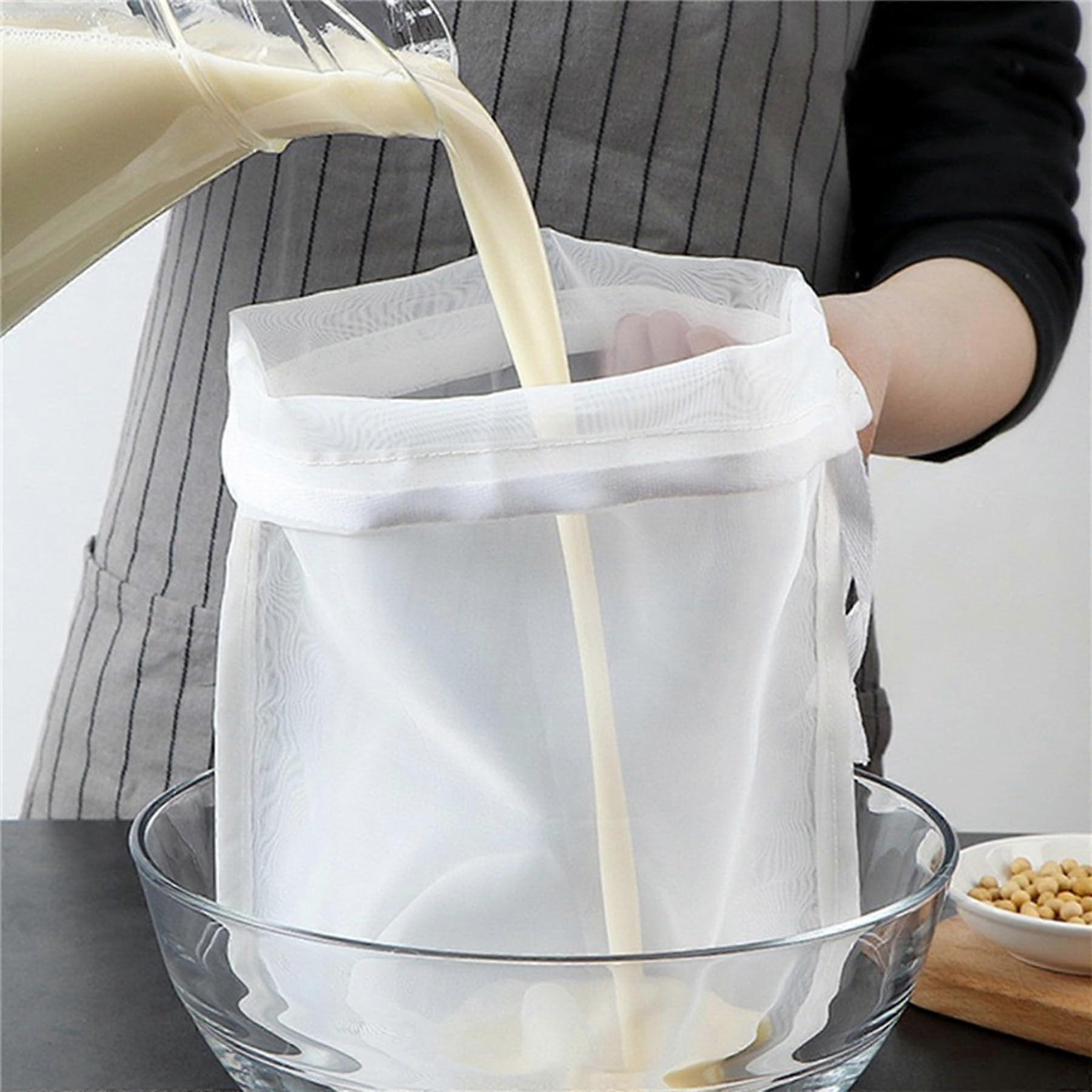 Nut Milk Strainer Bag 200 Mesh with Three Precision Options, Reusable Nylon Filter for Juice and Coffee