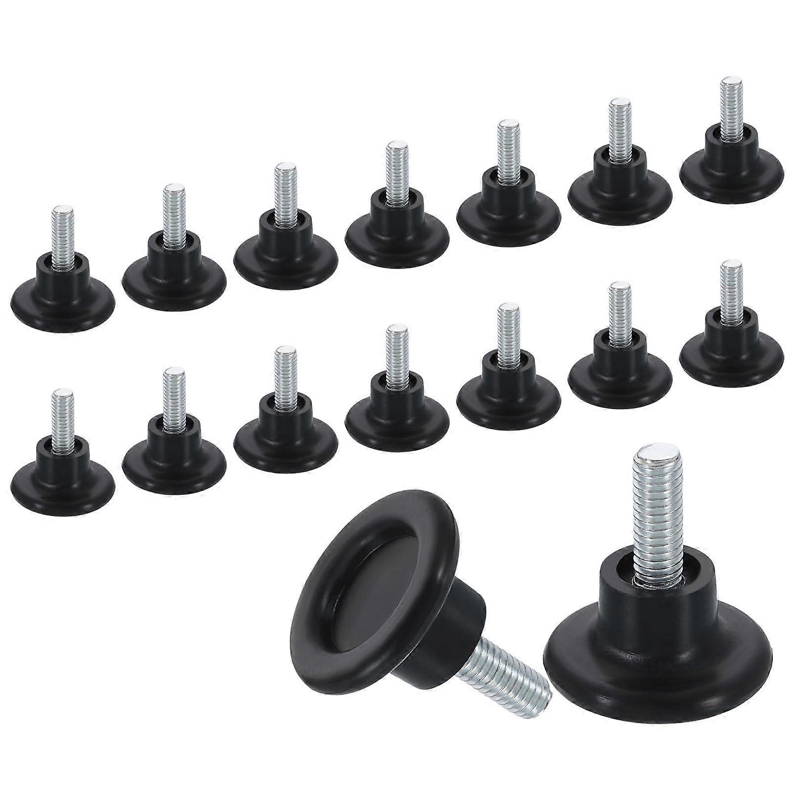 16Pcs M6 Adjustable Furniture Levelers for Table and Chair Legs, Floor Protectors with Noise Reduction