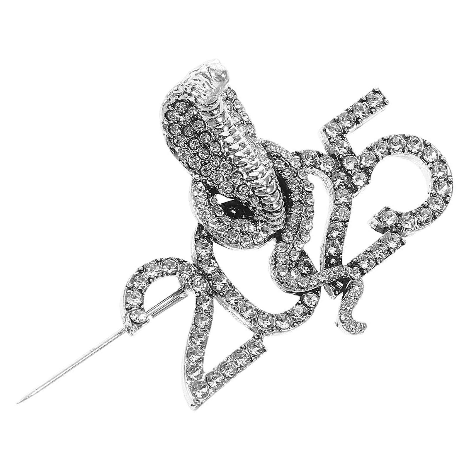 Vintage ormbroschnål för dekoration Silversmycken med ormens år