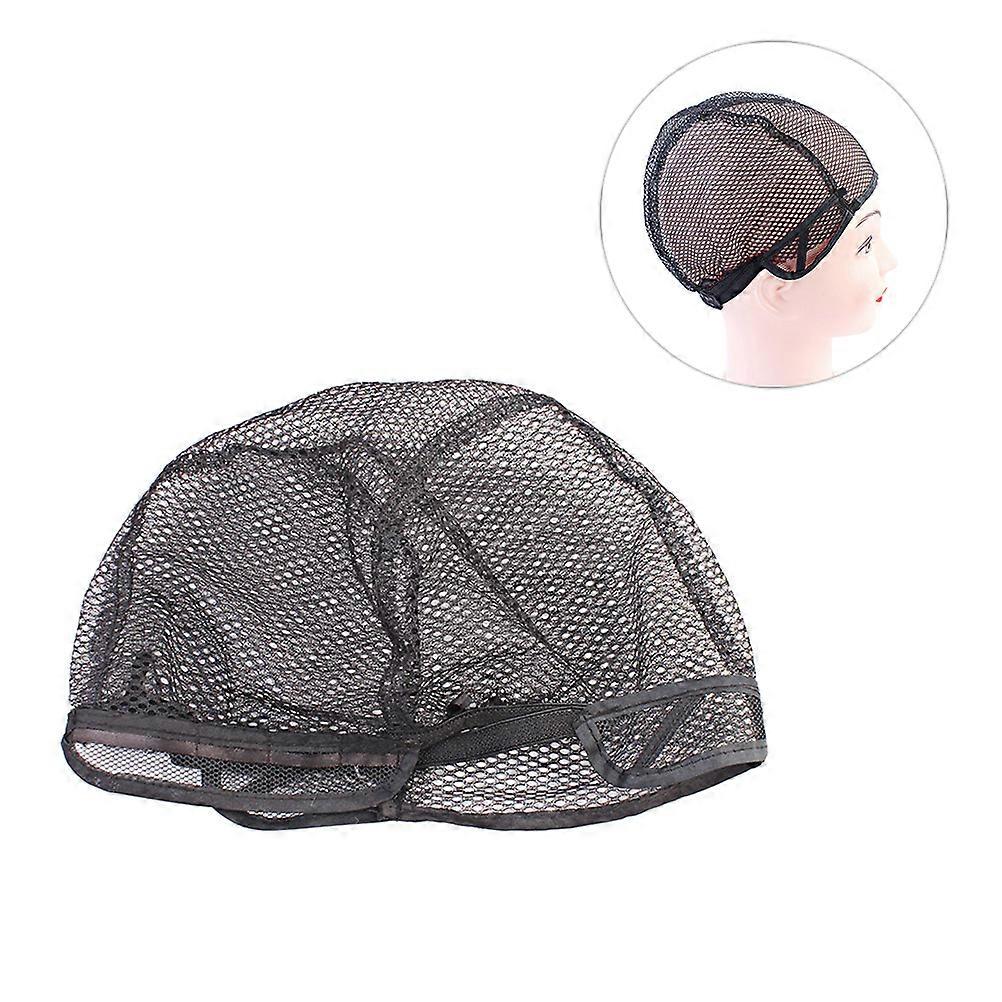 Weaving Cap For Crochet Wig Cap Mesh Head Cover Adjustable Comfortable Black 5Pcs