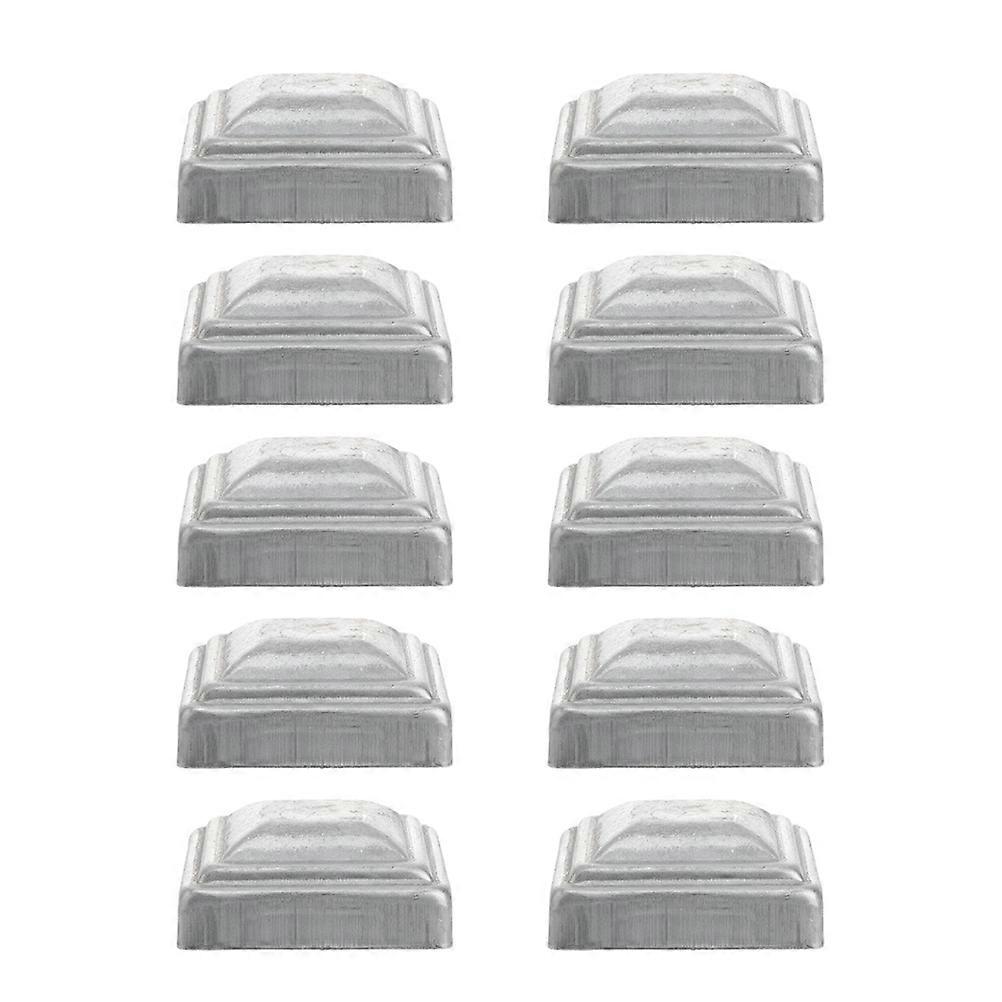 Fence Post Caps 10Pcs Iron Covers for Home Silver Durable Railing Covers