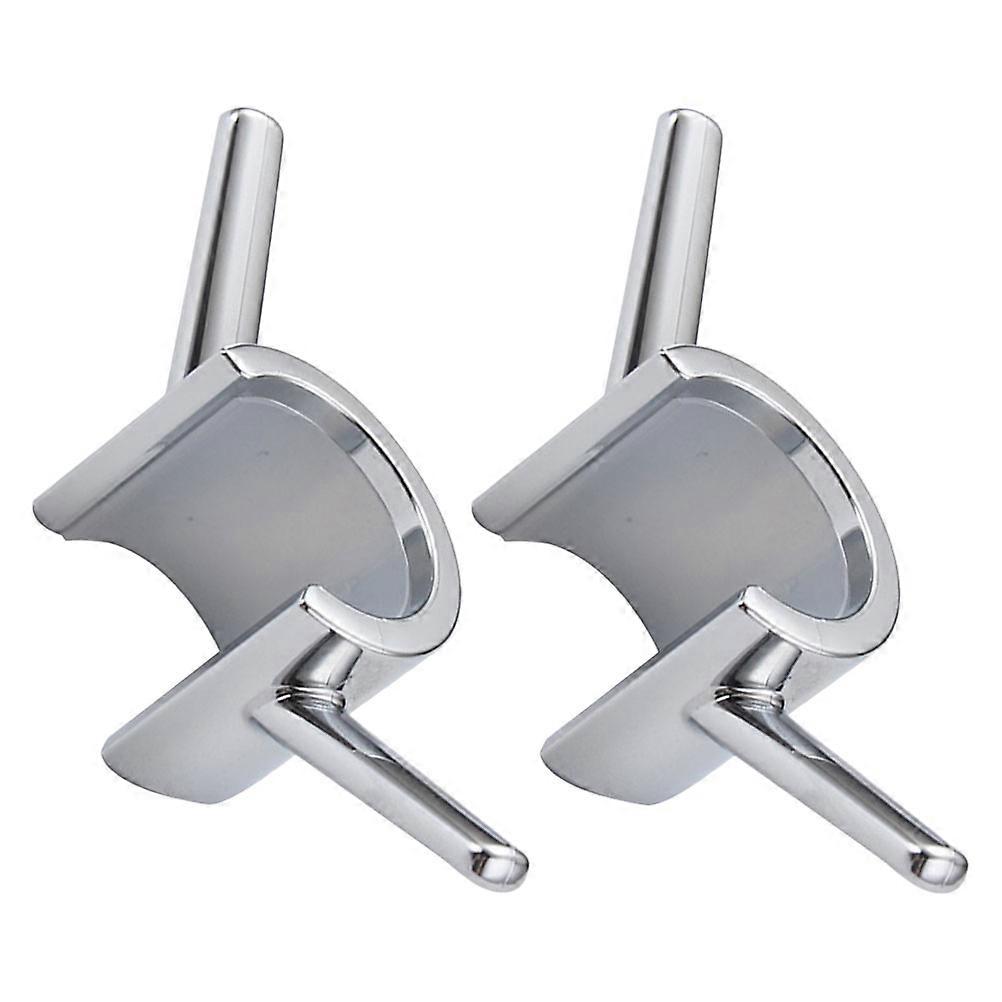 4Pcs Shower Rod Hook No Drill Silver ABS for Bathroom Hanging