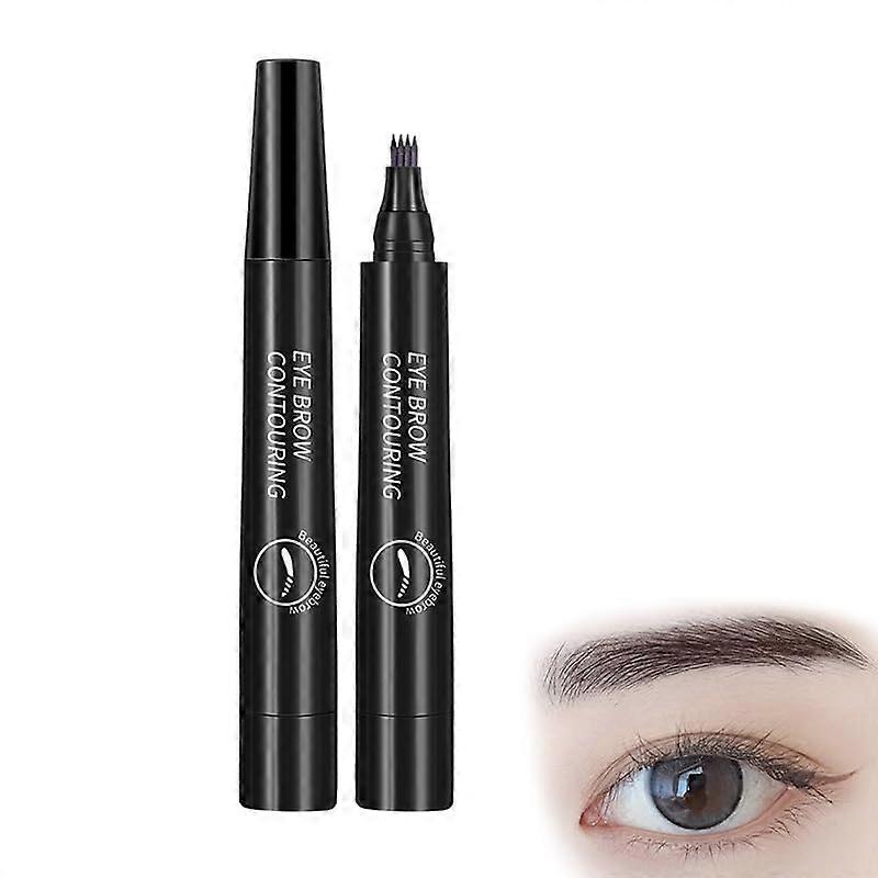 Waterproof Microblading Eyebrow Pencil Black with 4 Tip Design for Natural LongLasting Brows