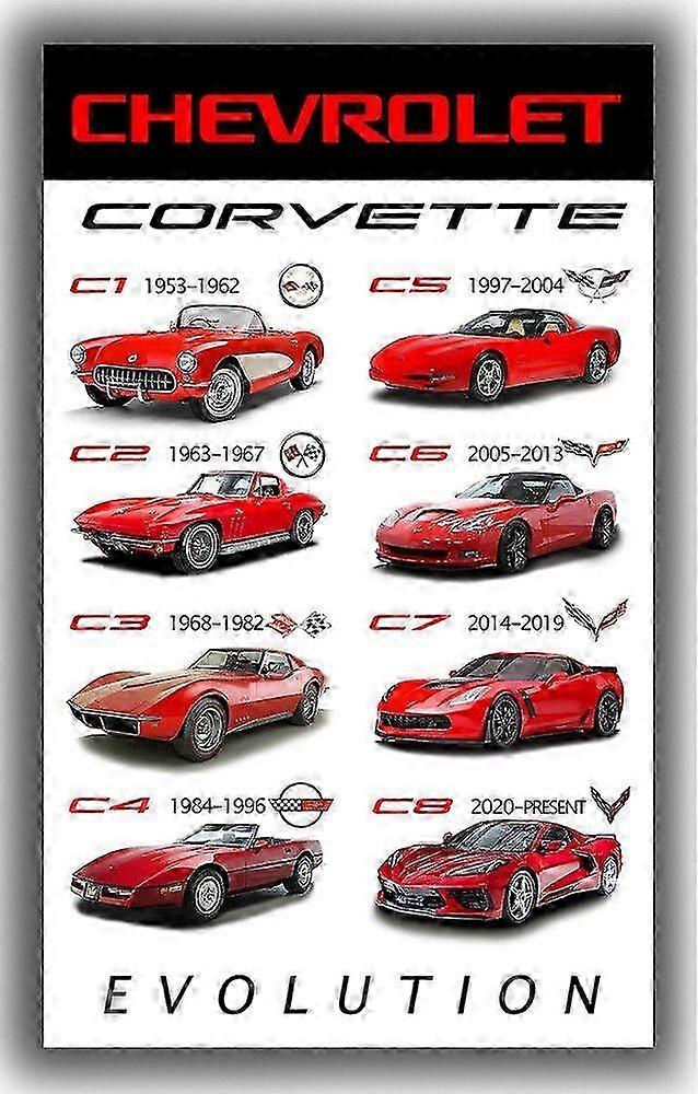 Chevrolet Corvette Automotive Decor Flag Garage Evolution Shape 002