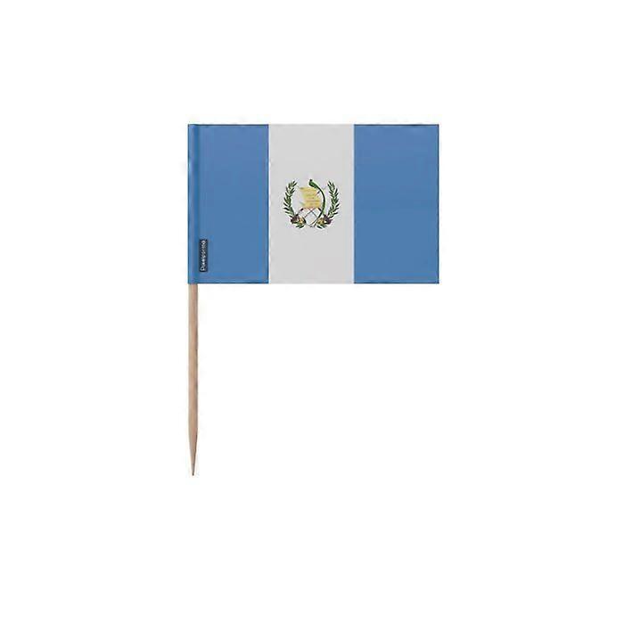 Toothpicks Guatemala Flag - 10 cm - 100 pieces - Adhesive plastic - Bamboo stick - Pixelforma