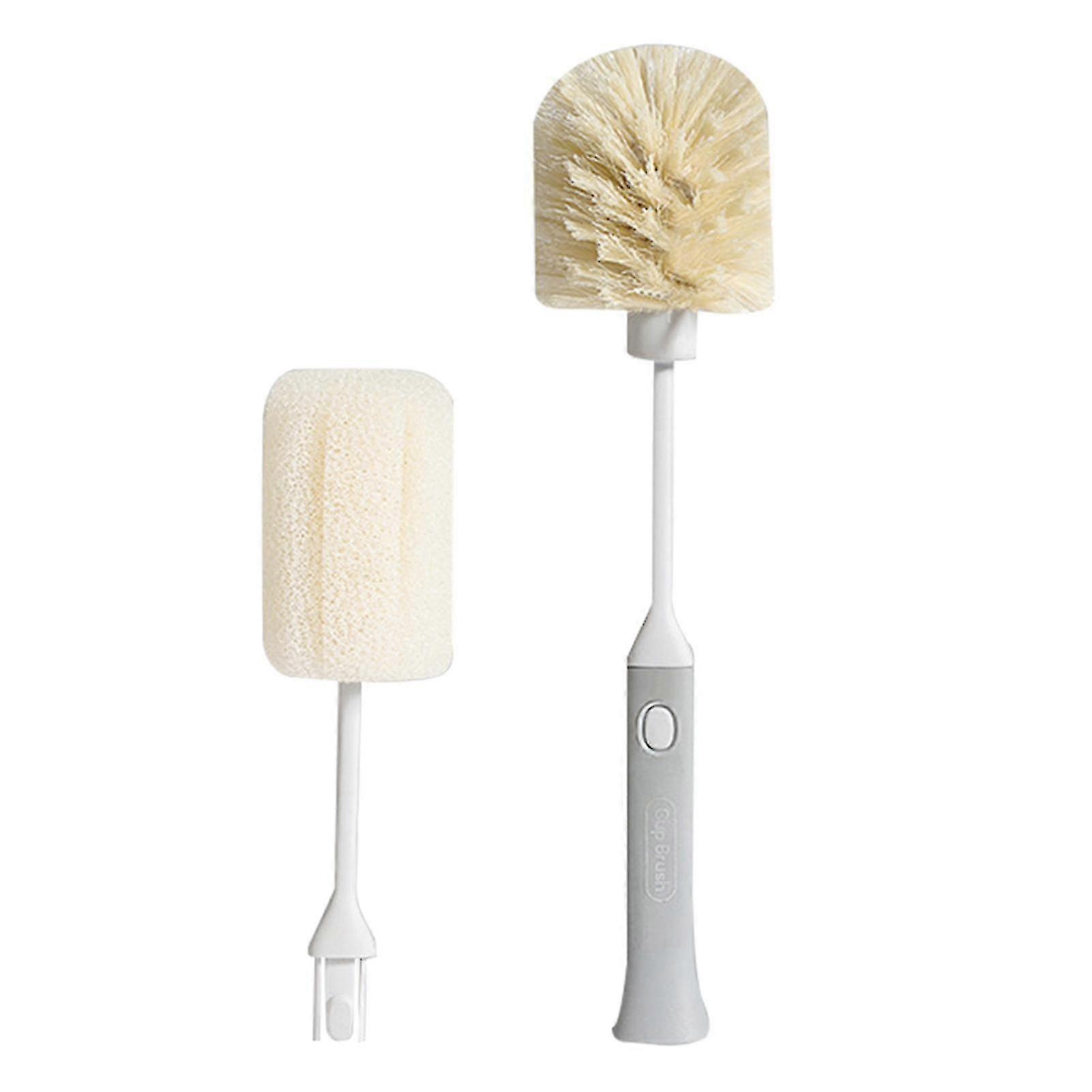 Cup Brush Household Kitchen Sponge Replaceable Long Handle Cleaning Tool for Insulation CupsAshen