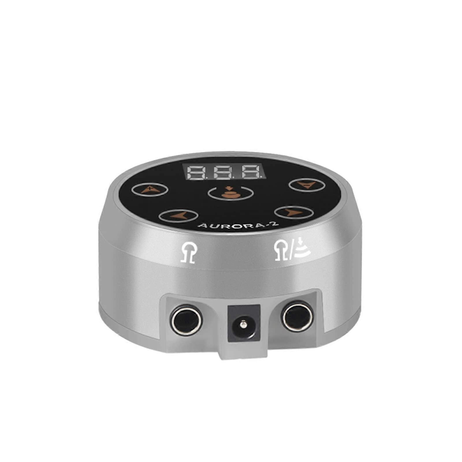 Digital Tattoo Power Supply with LCD Display, Universal Compatibility, Silver 2