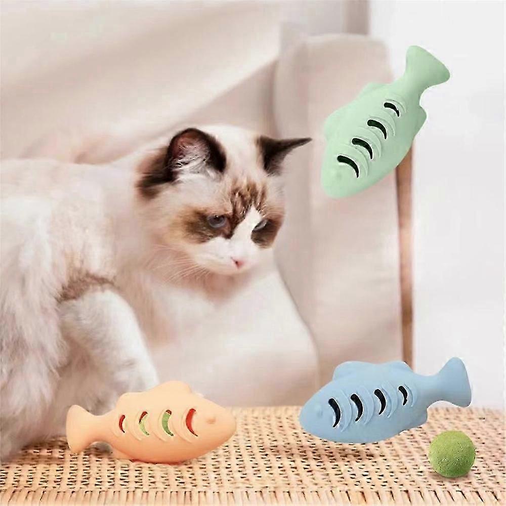 Self-beating Stick Bite Resistant Stimulate Silicone Cat Toys Silicone Fish