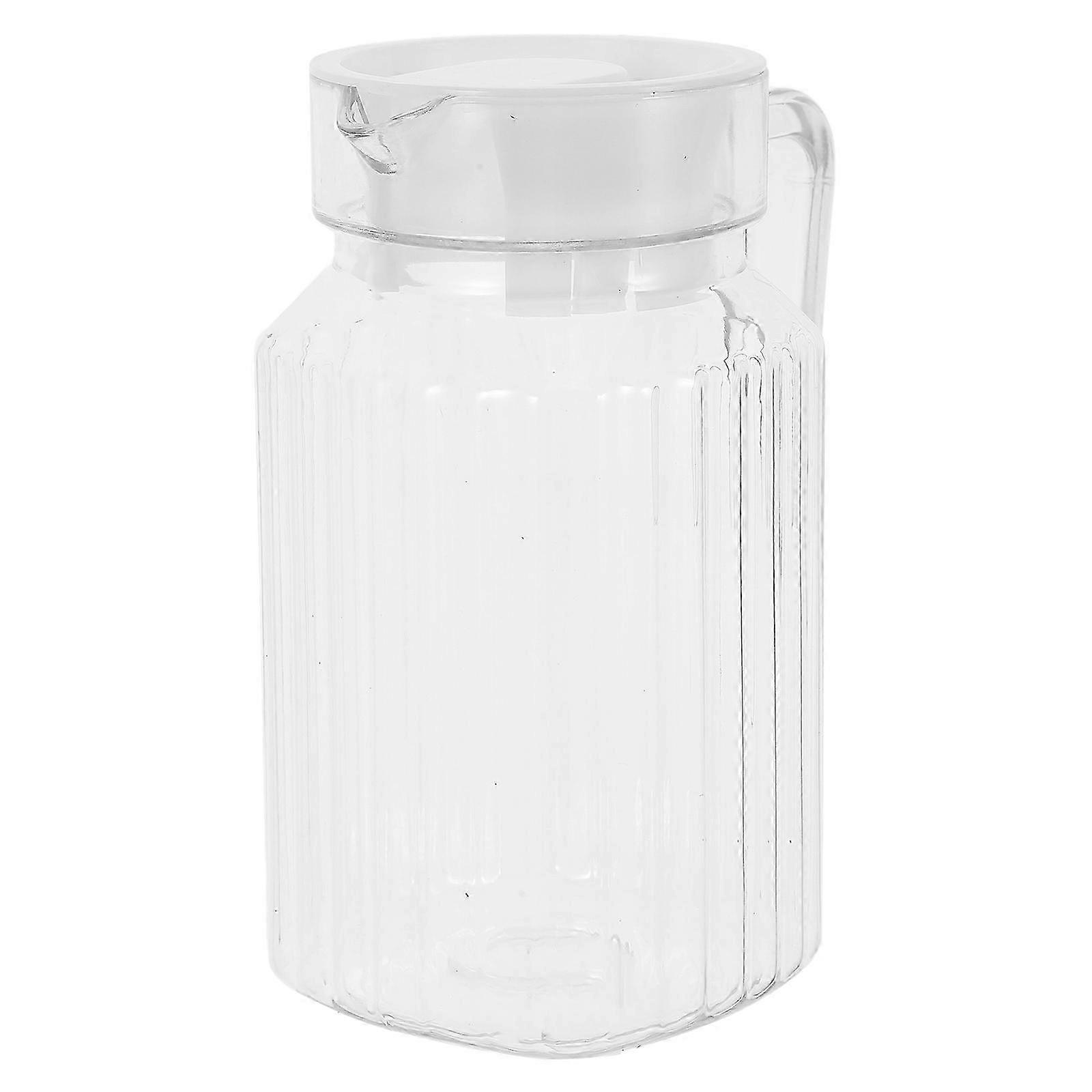Striped Plastic Water Pitcher with Lid for Juice Serving 5Pcs Pack