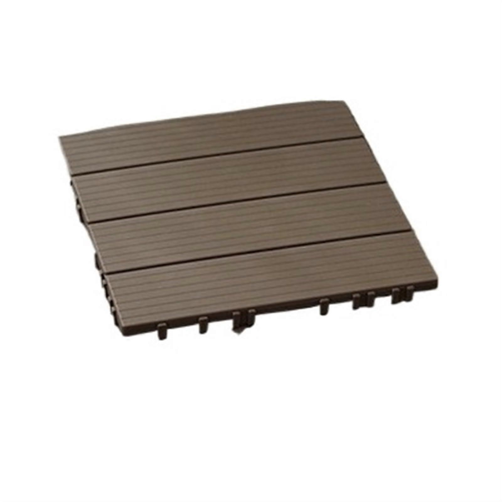 Outdoor Interlocking Floor Tiles 10pcs Waterproof Balcony Decking for Garage Workshop Durable