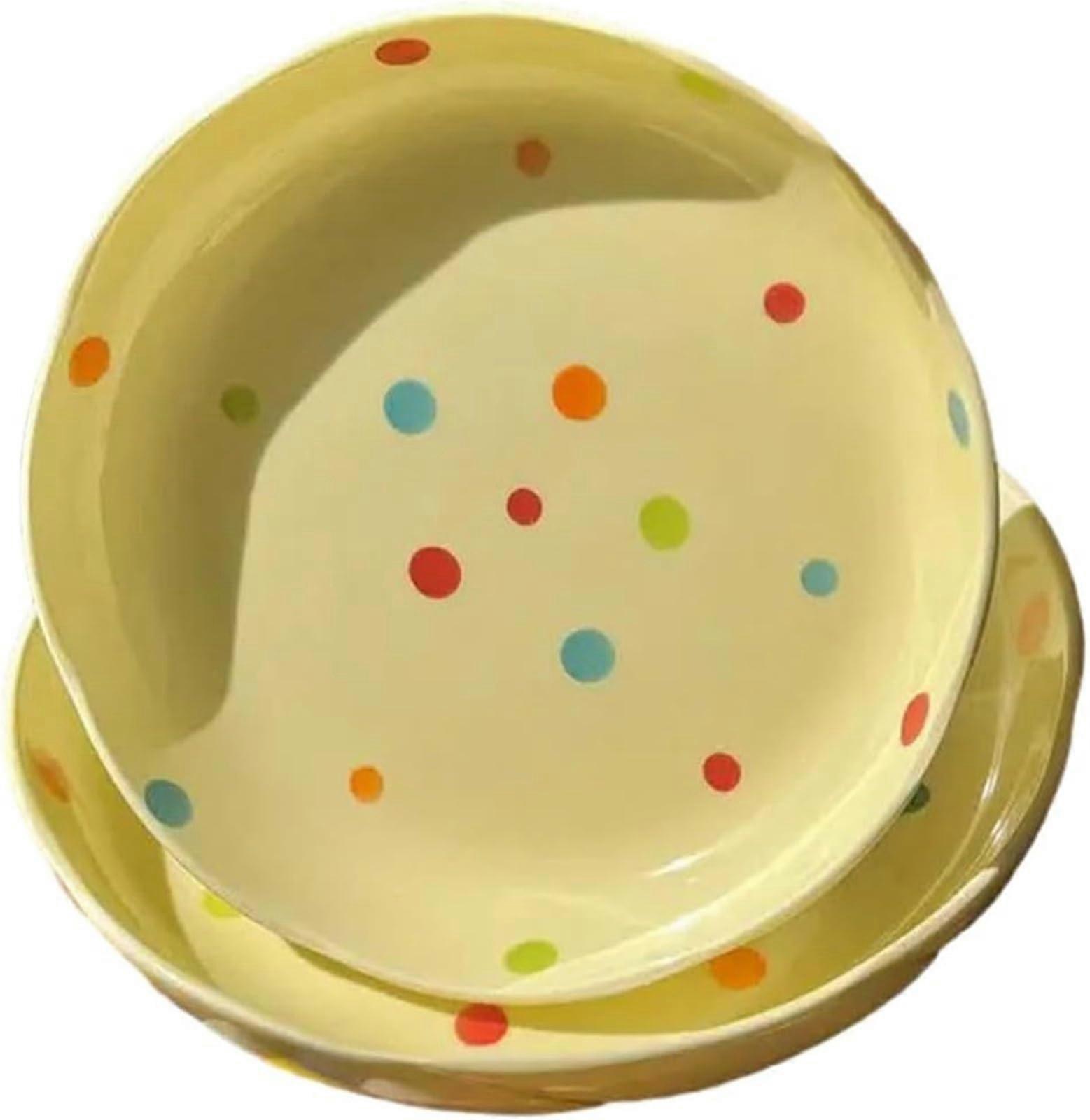 Ceramic Dinnerware Set Microwave Dishwasher Safe Scratch Resistant 2 Bowls 2 Plates