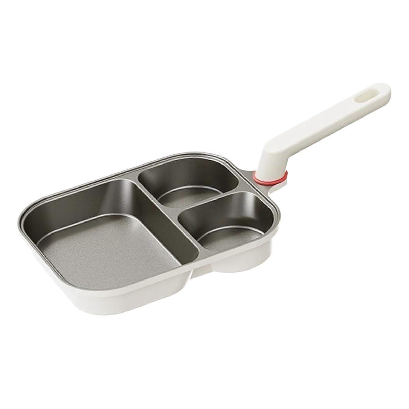 Nonstick Egg Frying Pan with ThreeCup Split Design, Breakfast Skillet for Eggs Bacon Pancakes