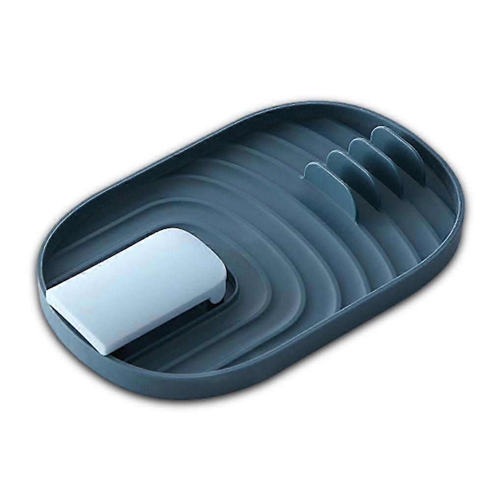 Spoon Holder and Pot Lid Rest Stand for Kitchen, Holds Multiple Utensils, Easy Clean, Blue