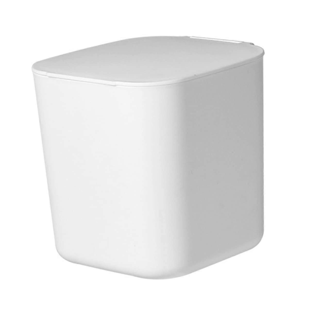 Desktop Trash Can with Flip  Lid, Small Garbage Bin for Office Kitchen, Compact Plastic Waste Container