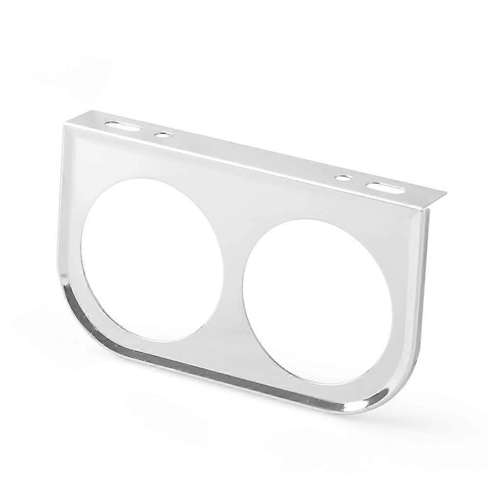 Universal 52mm Dual Gauge Under Dash Steel Mounting Bracket Holder Pod Silver