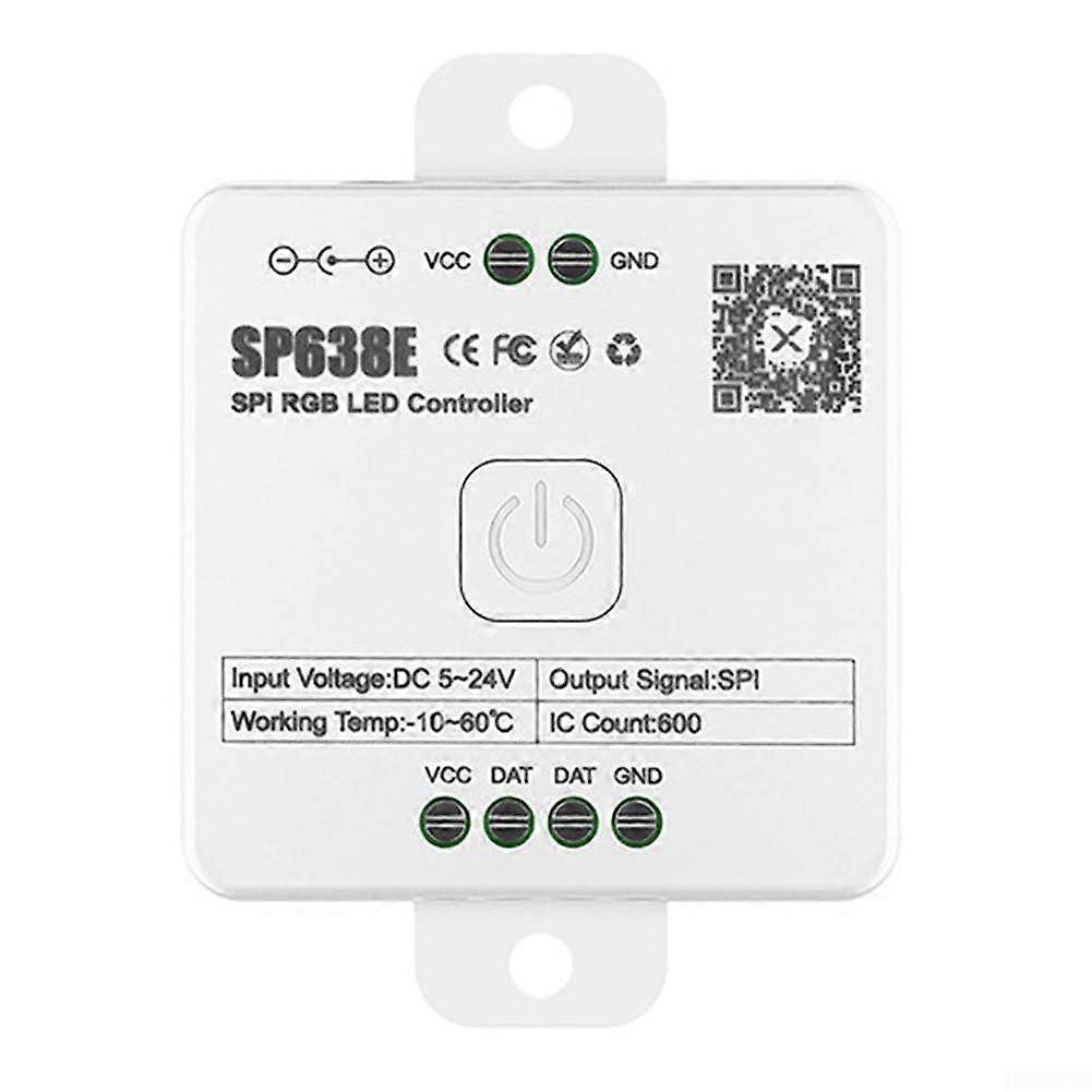 RGB LED Controller DC5V24V with Smart App and Music Sync for DIY Addressable Light Effects SP638E