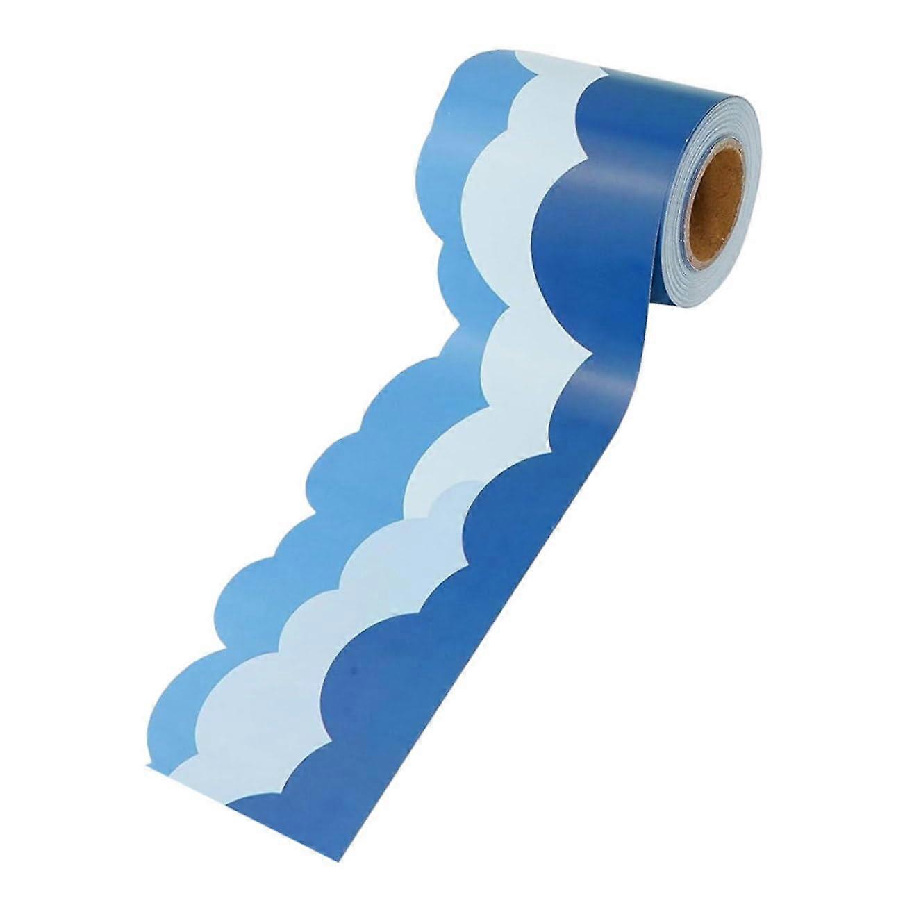 Scalloped Cloud Bulletin Board Border Trim for Classroom Decor, Waterproof and Reusable