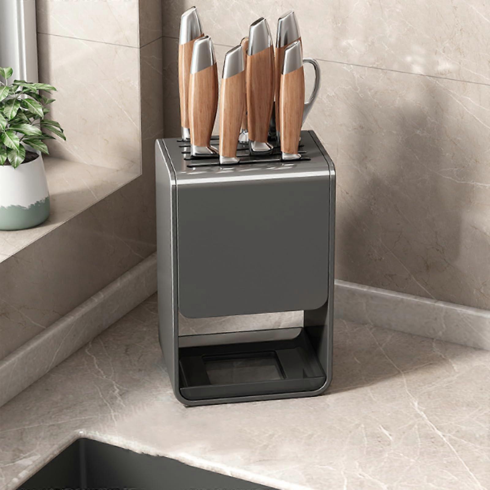 Kitchen Knife Holder Carbon Steel Wall Mounted Rack with Multiple Slots and Large Capacity