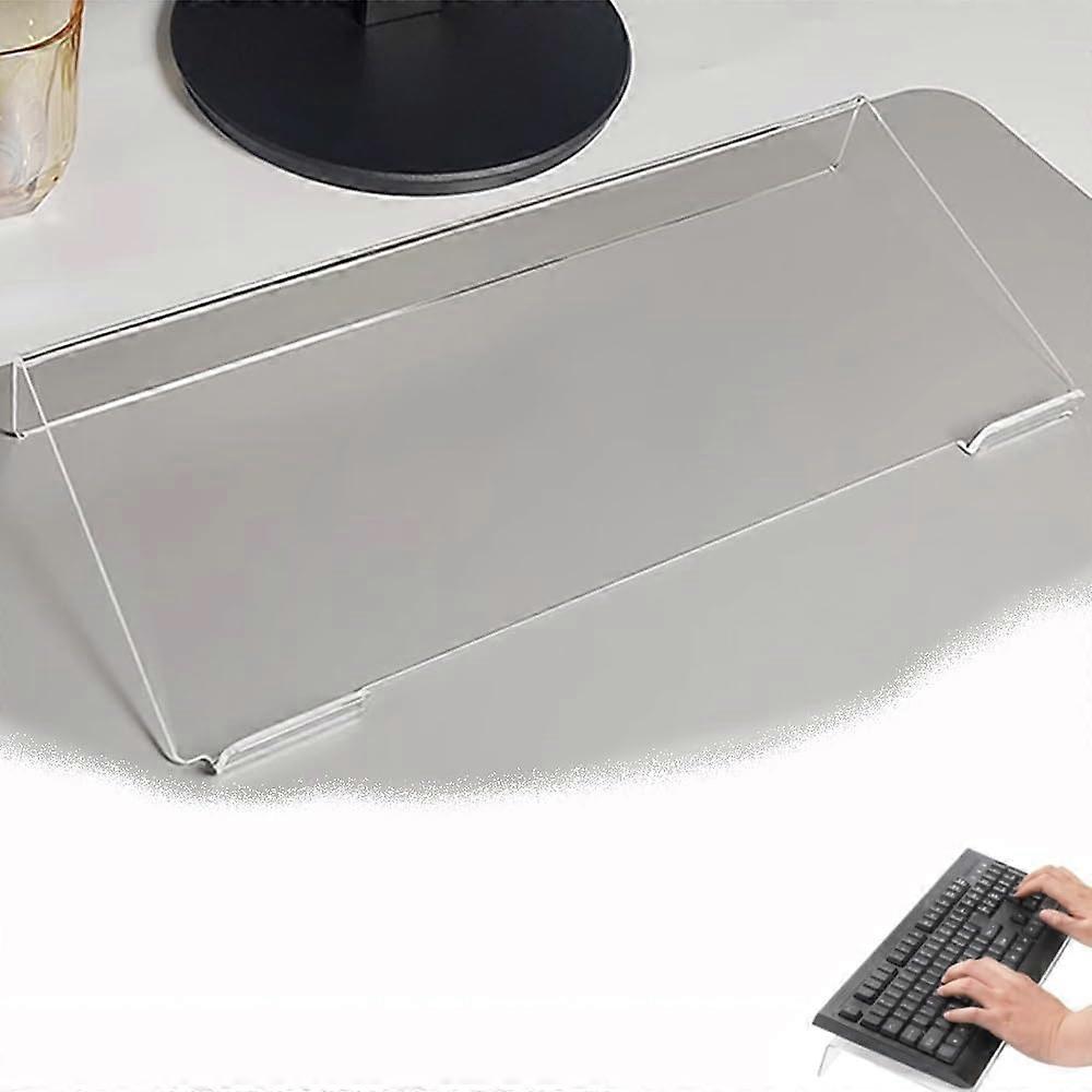 Acrylic Keyboard Stand Ergonomic Tilt Riser Clear 17x6in Durable SpaceSaving Design for Desk