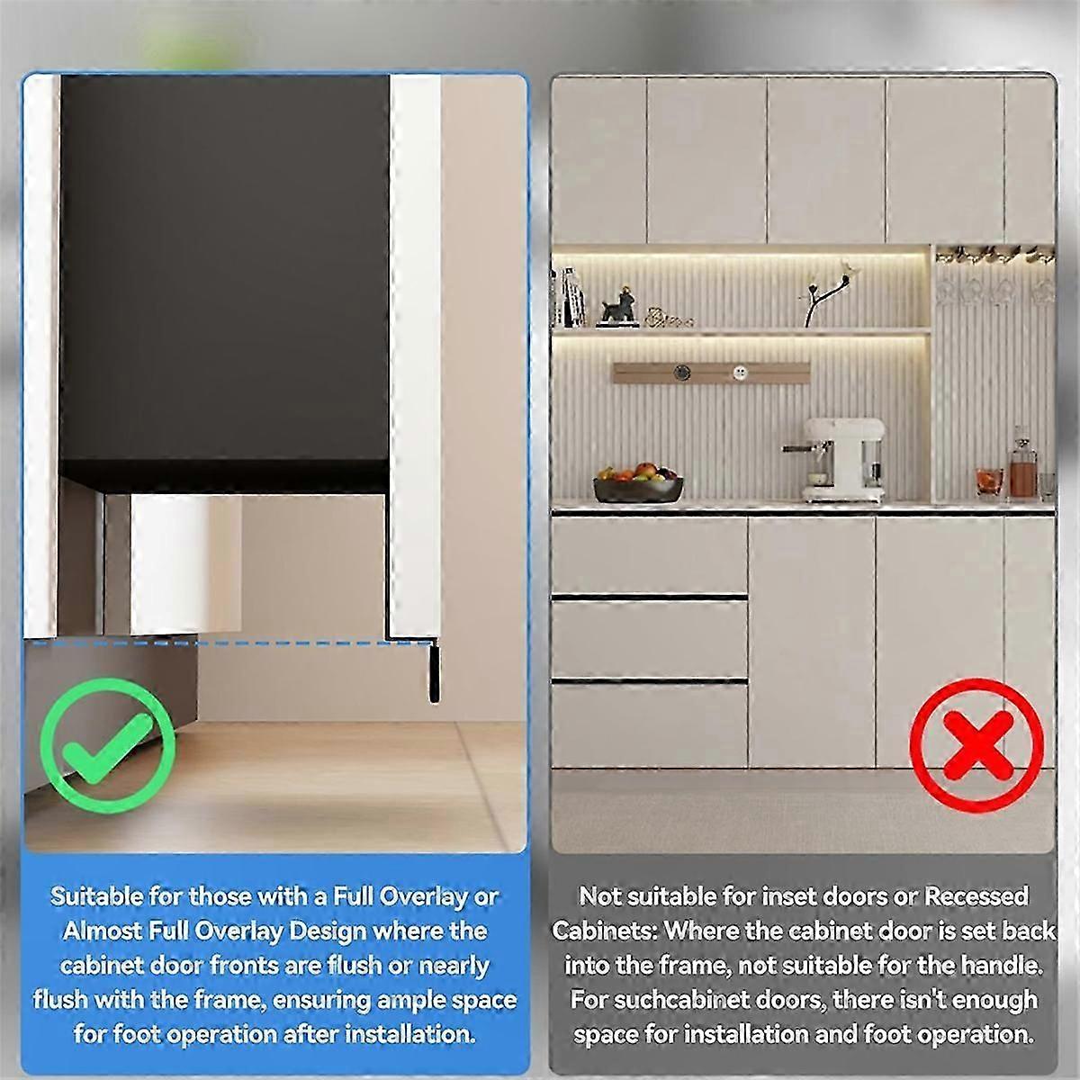 Touch-Free Cabinet Handle for Waste Drawer, Ergonomic Design