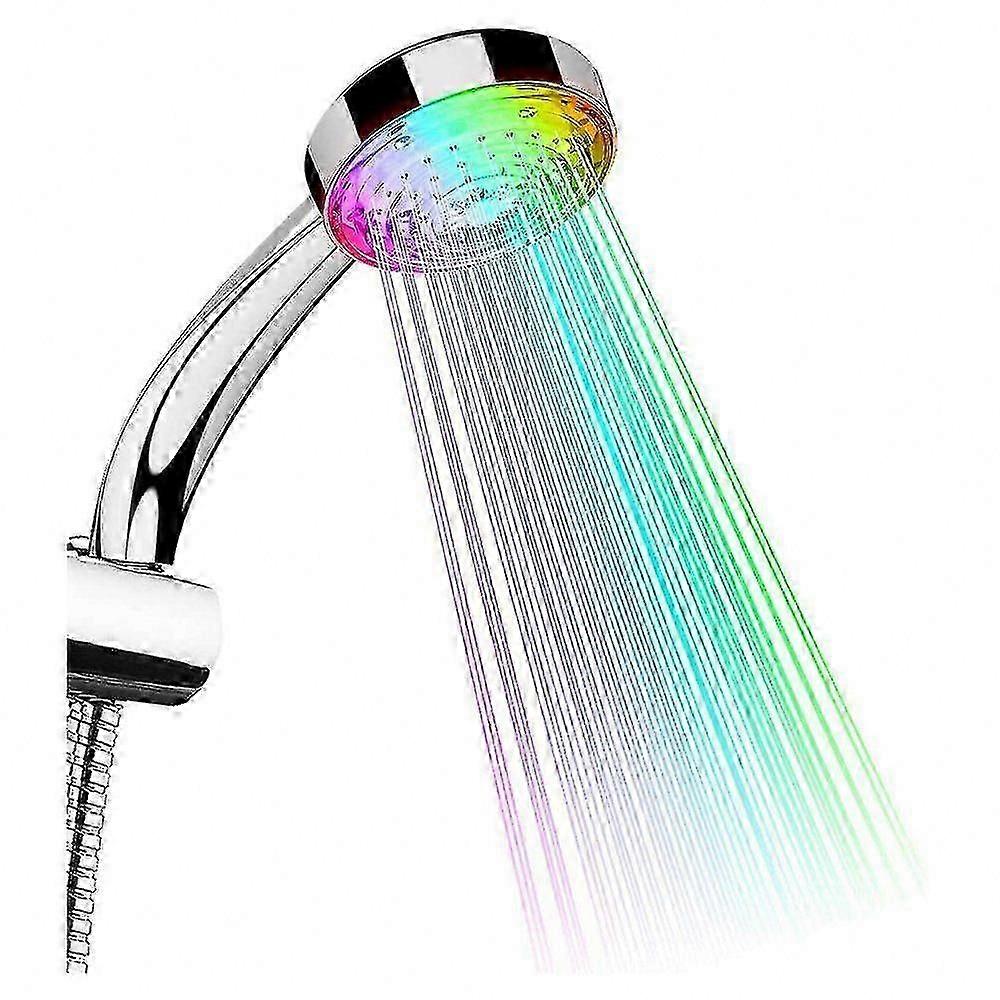 LED Color-Changing Handheld Shower Head with 7 Light Modes and Rainfall Functionality