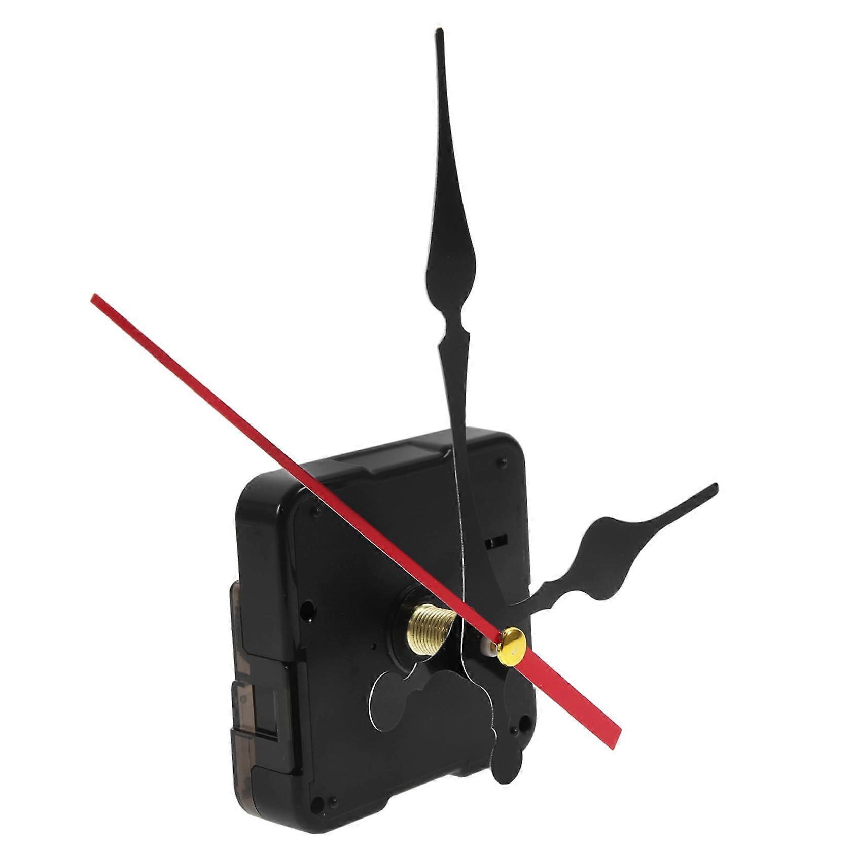 Quartz Clock Movement Replacement Kit Red Silent Battery Powered Mechanism with Hands