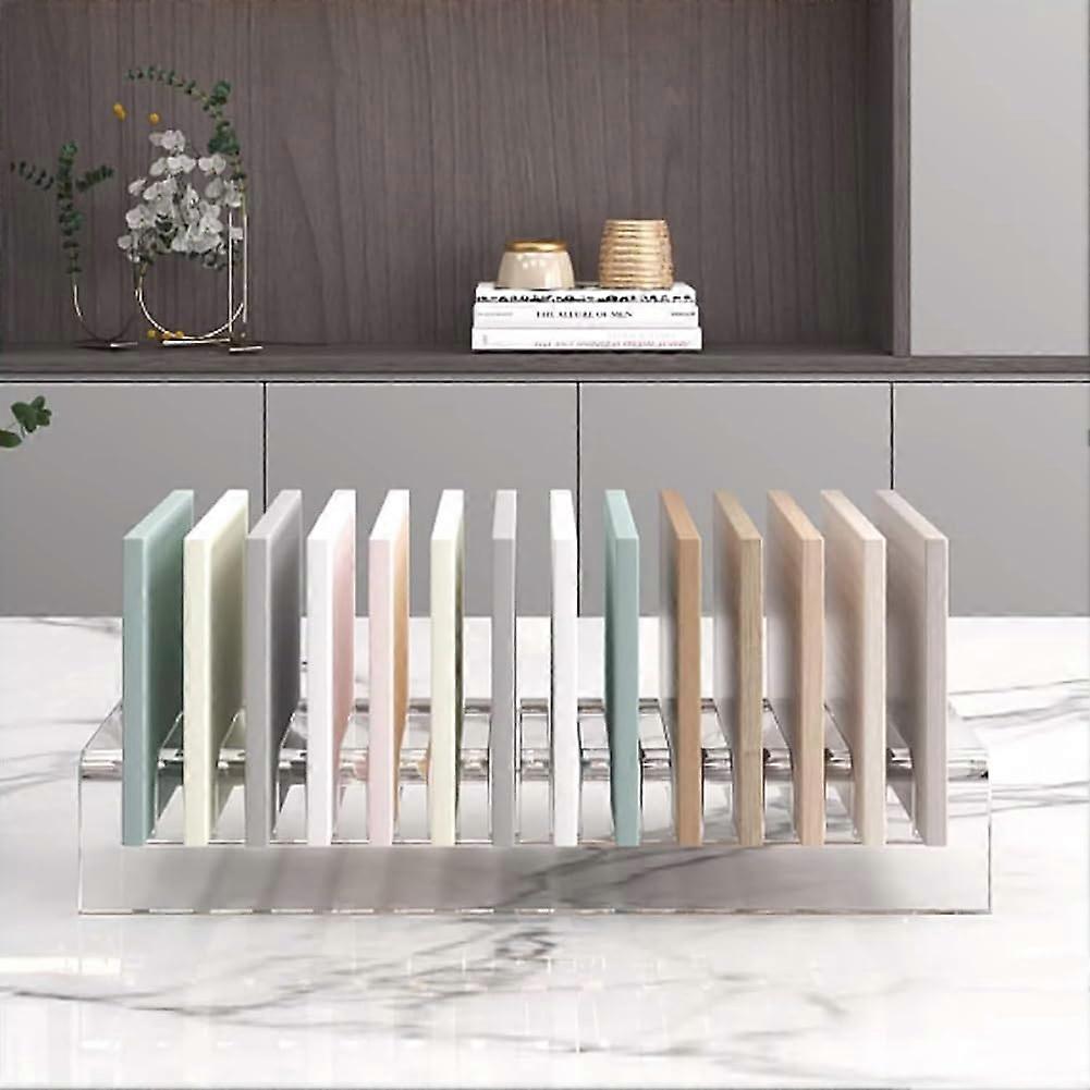 Thick Acrylic Tile Sample Display Stand for Marble Slabs, Transparent Floor Tile Organizer Rack